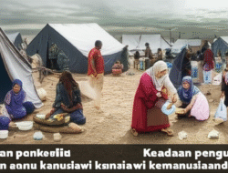 Keadaan pengungsi serta dukungan manusiawi kemanusiaandi area darurat